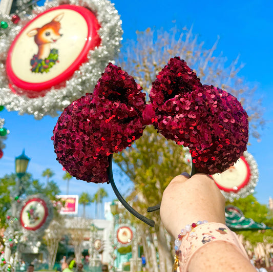 BURGUNDY VELVET SEQUIN