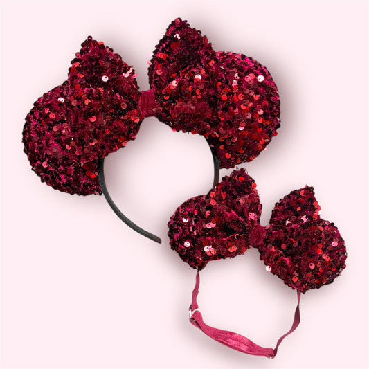 BURGUNDY VELVET SEQUIN