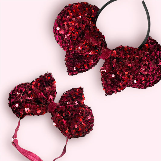 BURGUNDY VELVET SEQUIN