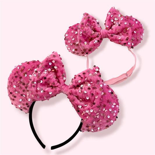 BRIAR ROSE PINK VELVET SEQUIN