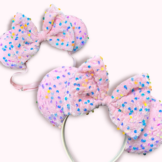 FAIRYTALES HAPPEN PINK VELVET SEQUIN